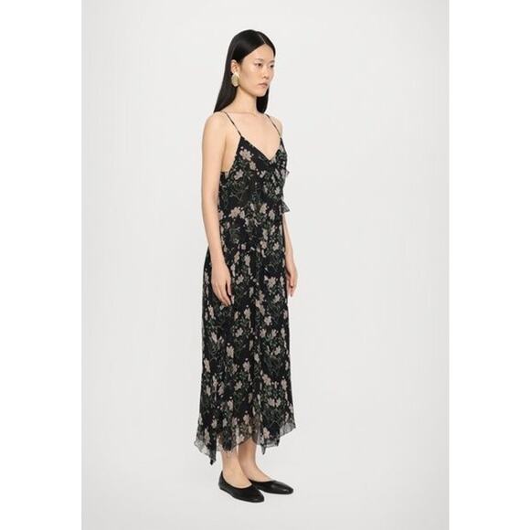SEA NEW YORK Black Elizabeth Print Midi Tiered Dress Size M NWT - Picture 3 of 5